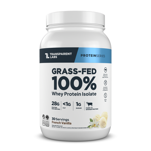 Transparent Labs Grass-Fed Whey Protein Isolate, French Vanilla, 2LB container
