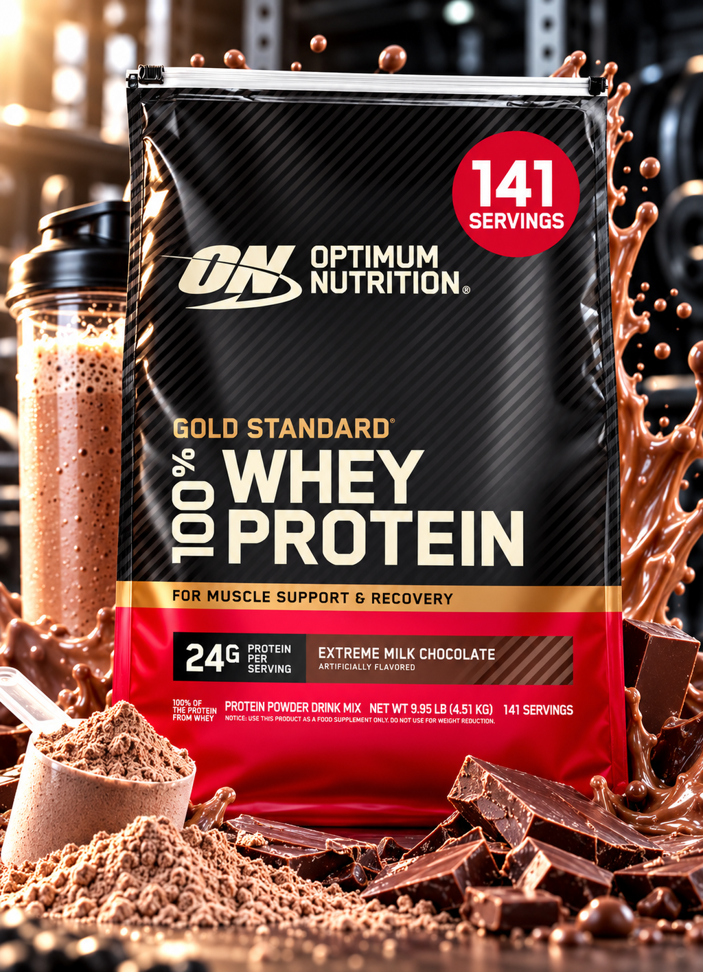 Whey Gold Standard 100% Whey Protein Powder 10 LB (149 Servings)
