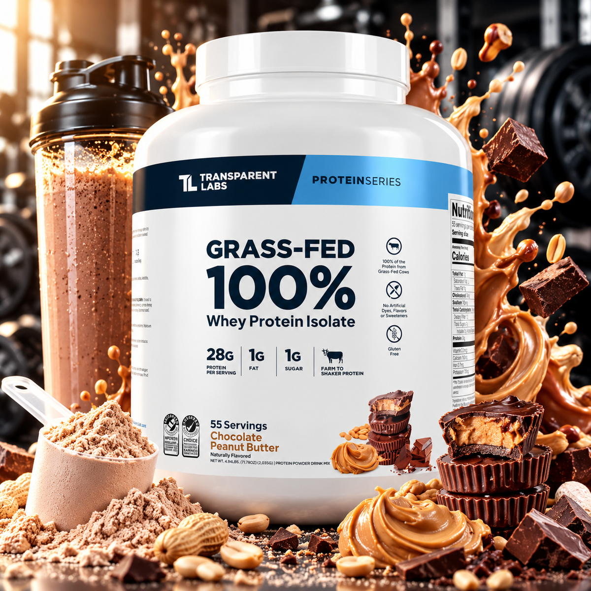 Grass Fed 100% Whey Protein Isolate 4LBS ( 55 Servings)