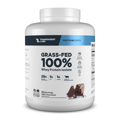 Transparent Labs Grass-Fed Whey Protein Isolate, Milk Chocolate, 4LB container