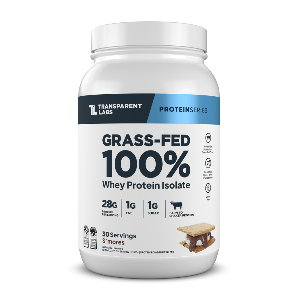 Transparent Labs Grass-Fed Whey Protein Isolate, S'mores, 2LB container