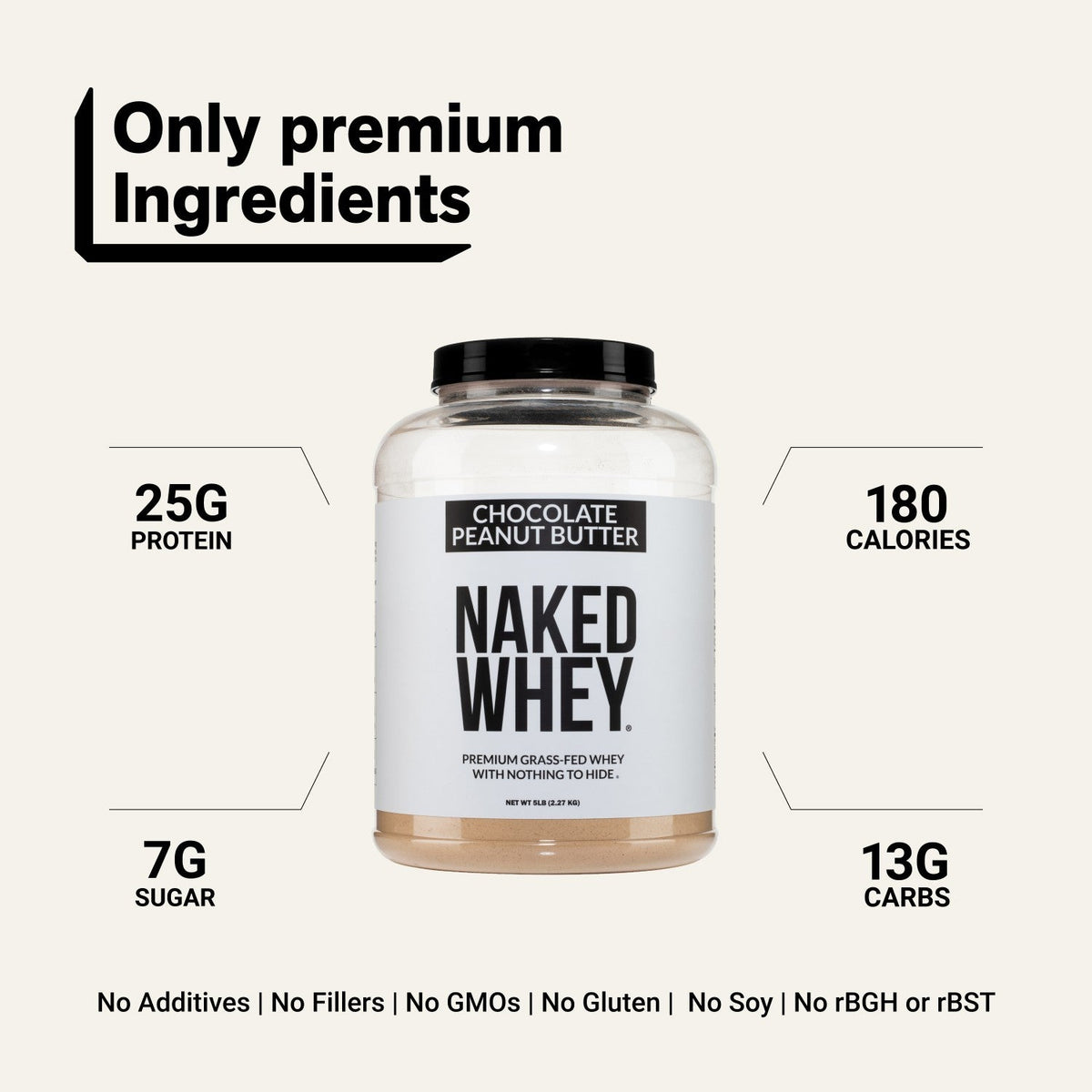 NAKED Whey Chocolate Peanut Butter 5LB - product image 3